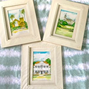 Set of 3 prints. Jekyll Island Club ,Crâne Cottage and Faith Chapel